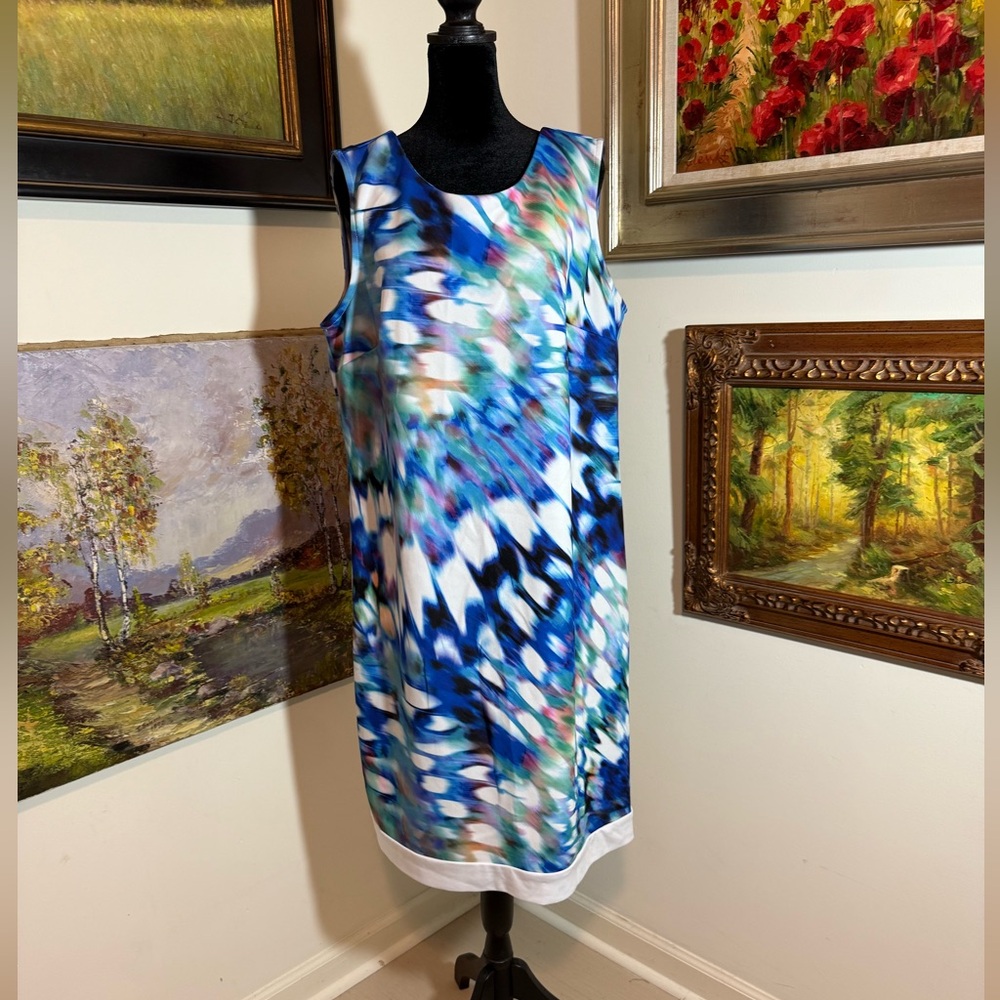 🐠 Worthington Multicolor Abstract Midi Dress